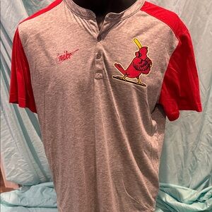Nike Red and Gray Cardinals Henley Shirt
